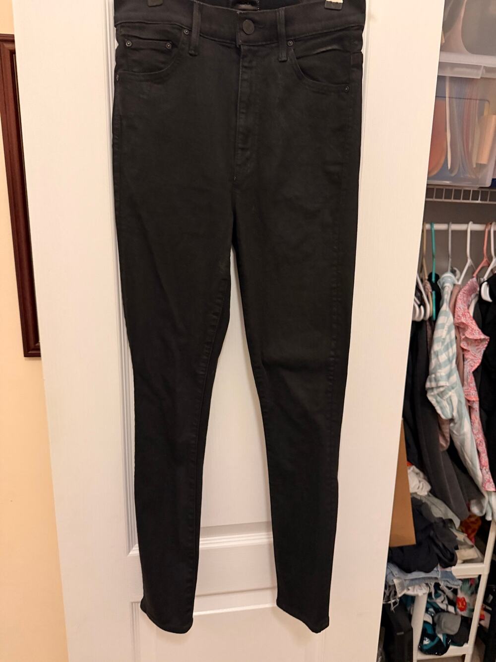 MOTHER Denim Black Skinny Jeans Size 27